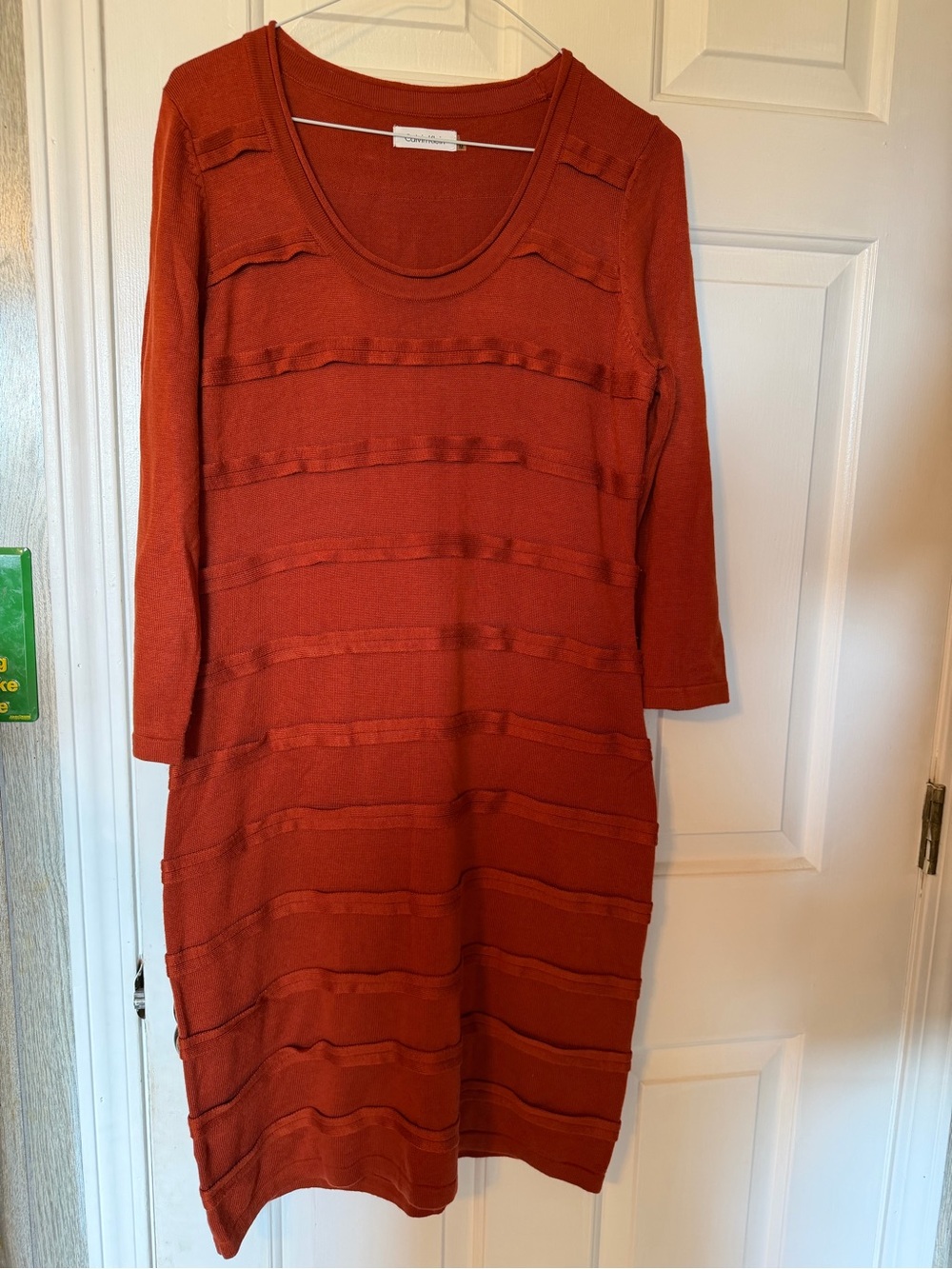 Calvin Klein Long-Sleeve Rust Knit Dress